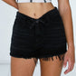 HIGH RISE BLACK RIBBON SHORTS