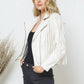 BLUE B Faux Leather Moto Fringe Jacket