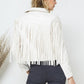 BLUE B Faux Leather Moto Fringe Jacket