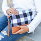 AILI'S CORNER Buffalo Plaid Clutch