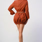 Terracotta Trench Romper with Gold Chain Belt