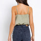 LE LIS Spaghetti Strap Cowl Neck Bodysuit
