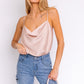 LE LIS Spaghetti Strap Cowl Neck Bodysuit