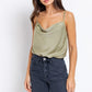 LE LIS Spaghetti Strap Cowl Neck Bodysuit