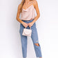LE LIS Spaghetti Strap Cowl Neck Bodysuit