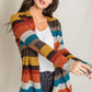 EG FASHION Stripe Elbow Patch Cardigan