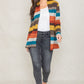 EG FASHION Stripe Elbow Patch Cardigan