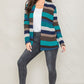 EG FASHION Stripe Elbow Patch Cardigan