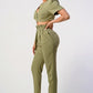 TWO PIECE PANT SET, BELT INCLUDED