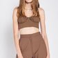 EMORY PARK Junior Spaghetti Straps Crop Top with an Open Back