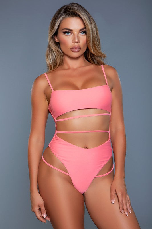 Wicked Women's Peach 1 Piece Venetia Swimsuit