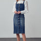INSANE GENE Buttoned-front Midi Denim Overall Dress