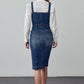 INSANE GENE Buttoned-front Midi Denim Overall Dress