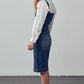 INSANE GENE Buttoned-front Midi Denim Overall Dress