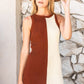 HOPE HORIZON Brown Casual Colorblock knit Dress