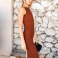 HOPE HORIZON Brown Casual Colorblock knit Dress