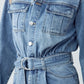 INSANE GENE Belted Denim Jumpsuit
