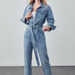 INSANE GENE Belted Denim Jumpsuit