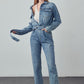 INSANE GENE Belted Denim Jumpsuit