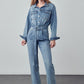 INSANE GENE Belted Denim Jumpsuit