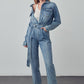 INSANE GENE Belted Denim Jumpsuit