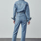 INSANE GENE Belted Denim Jumpsuit
