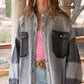 POL Color block Oversized Shacket