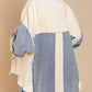 POL Color block Oversized Shacket
