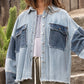 POL Color block Oversized Shacket