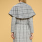RENEE C. Luxurious Plaid Open Front Cardigan with Tie