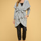 RENEE C. Luxurious Plaid Open Front Cardigan with Tie