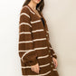HYFVE Made for Style Oversized Striped Sweater Cardigan