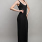 SWEET GENERIS U-Neckline Ribbed-Knit Maxi Dress