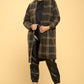 RENEE C. Plus-size Plaid Coat with Buttons and Pockets