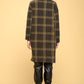 RENEE C. Plus-size Plaid Coat with Buttons and Pockets