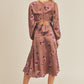 LUSH CLOTHING Side Slit Floral Print Skirt