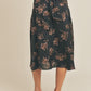 LUSH CLOTHING Side Slit Floral Print Skirt