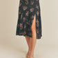LUSH CLOTHING Side Slit Floral Print Skirt