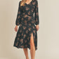 LUSH CLOTHING Side Slit Floral Print Skirt