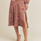 LUSH CLOTHING Side Slit Floral Print Skirt