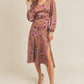 LUSH CLOTHING Side Slit Floral Print Skirt