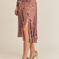 LUSH CLOTHING Side Slit Floral Print Skirt