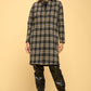 Renee C. Women's Charcoal Plaid Sophisticated Coat with Buttons and Pockets