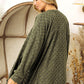 BiBi Olive Checkered Long Sleeve Open Front Cardigan