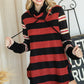 Jade by Jane Women's Plus-size Horizontal Strip Hoodie