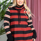 Jade by Jane Women's Plus-size Horizontal Strip Hoodie