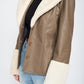 EMORY PARK Belted Faux Shearing Trimmed Jacket