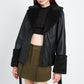 EMORY PARK Belted Faux Shearing Trimmed Jacket