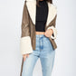 EMORY PARK Belted Faux Shearing Trimmed Jacket