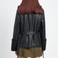 EMORY PARK Belted Faux Shearing Trimmed Jacket